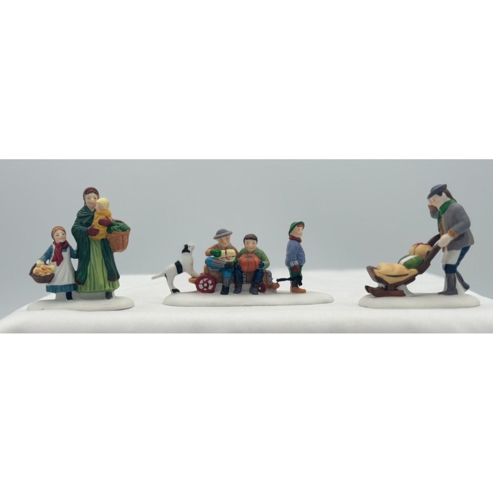 Dept 56 Market Day Set of 3 Hand Painted Porcelain Accessories Heritage Village
